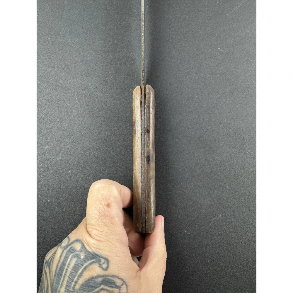 Vintage Skinning Butcher Knife Hand Forged USA‎ wood Handle
